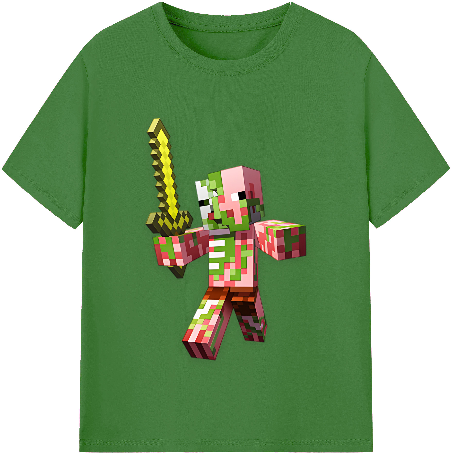 （画像用） マインクラフト ブロックの世界 Minecraft MC Block world レディースカジュアルプリントTシャツ（綿100％）
